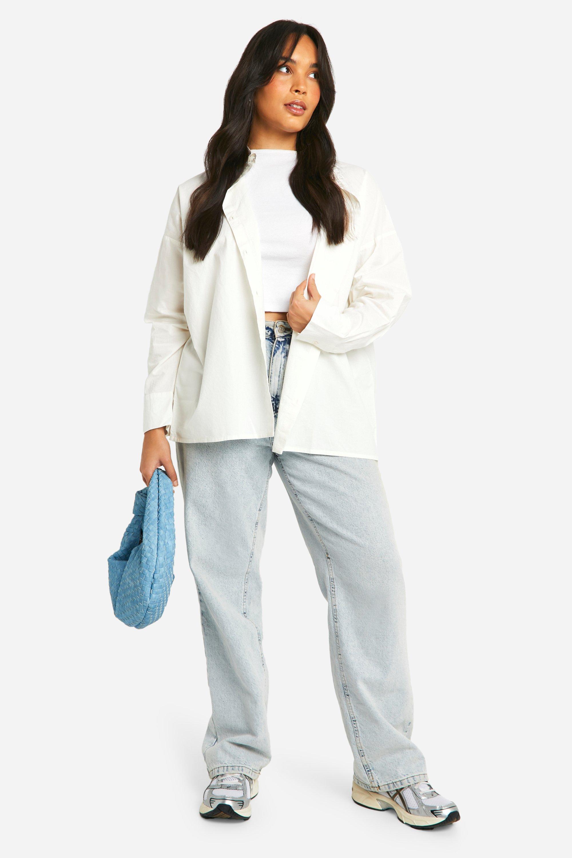 Grande taille Chemise oversize effet popeline de coton boohoo FR